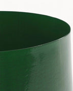 Tmavě zelený kovový květináč – 32 cm, květináč v industriálním stylu