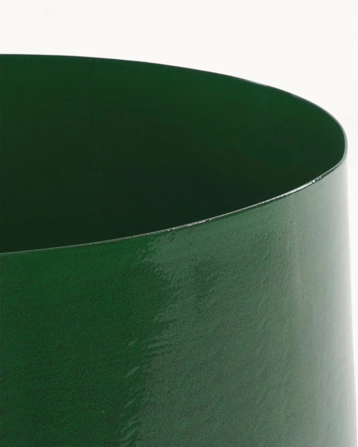 Tmavě zelený kovový květináč – 32 cm, květináč v industriálním stylu