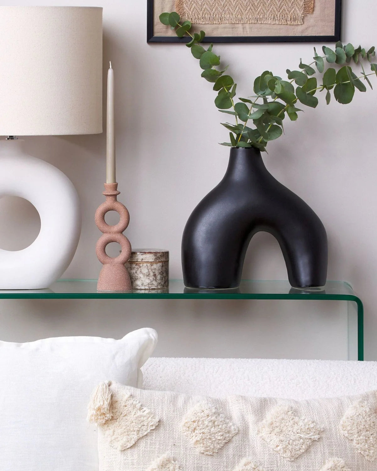 Ručně vyráběná černá porcelánová váza – 31 cm Moderní váza na květiny