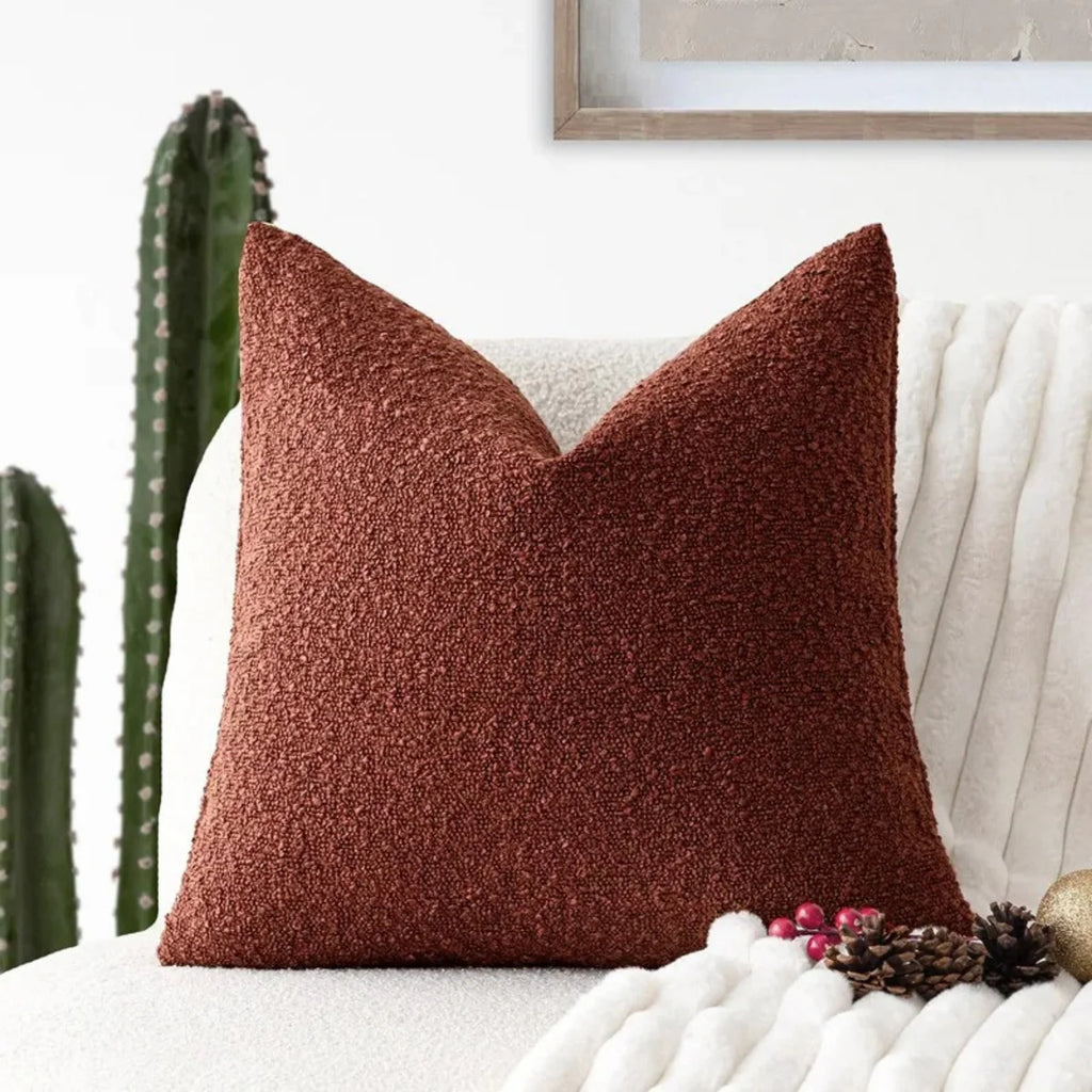 Luxusní bouclé povlak na polštář 45 x 45 cm – nadčasový komfort a styl