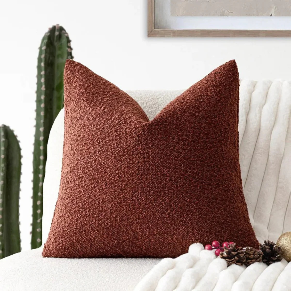 Luxusní bouclé povlak na polštář 45 x 45 cm – nadčasový komfort a styl